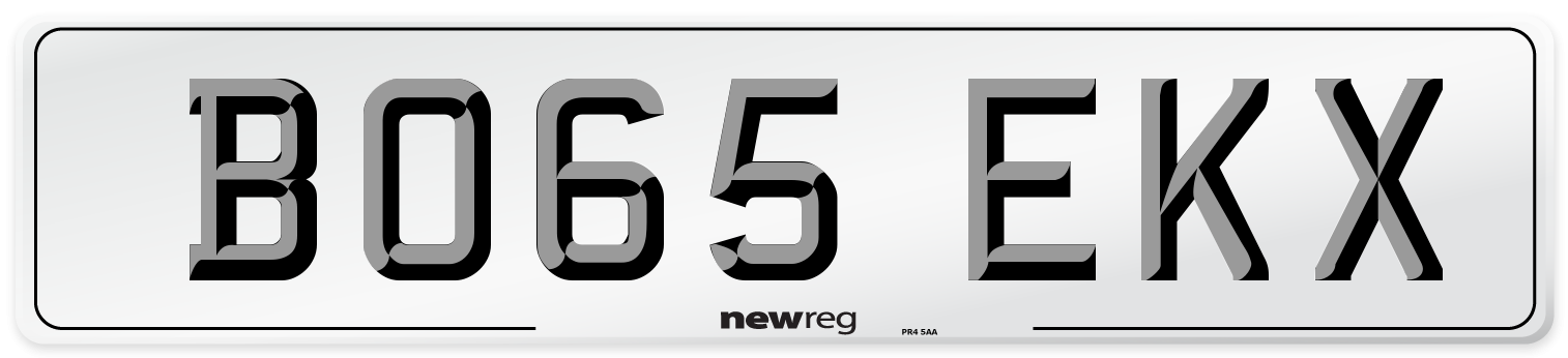 BO65 EKX Number Plate from New Reg